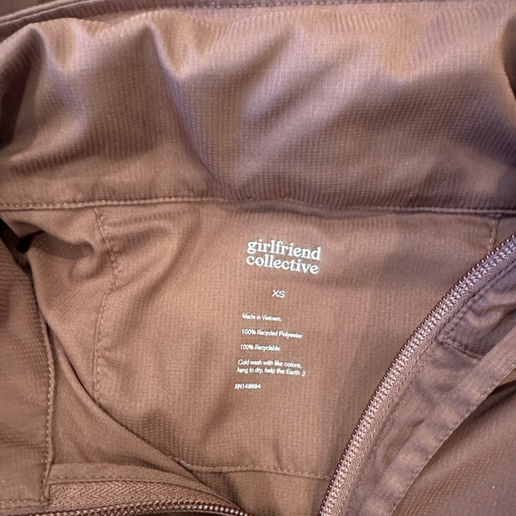 Girlfriend Collective Brown Huddle Cropped 1/4 Zip Windbreaker Jacket Size XS - Picture 10 of 12